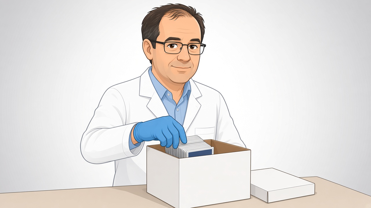 Cartoon Character B — Character B · pulling the specimen