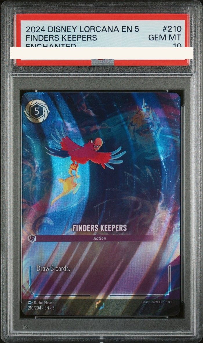 Sanitized PSA 10 slab of Finders Keepers (210/204); certification number and barcodes redacted