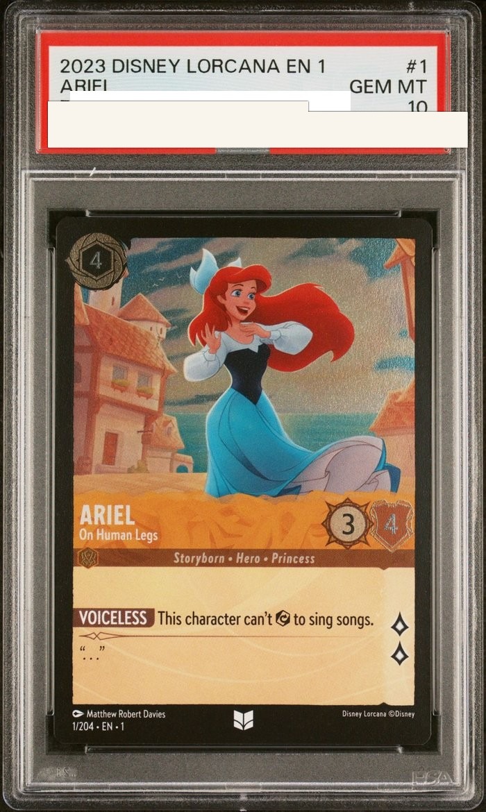 Sanitized PSA 10 slab of Ariel – On Human Legs (1/204); certification number and barcodes redacted