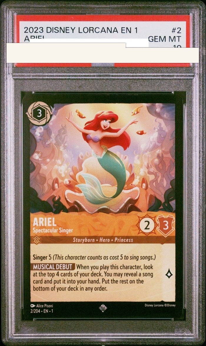 Sanitized PSA 10 slab of Ariel – Spectacular Singer (2/204); certification number and barcodes redacted