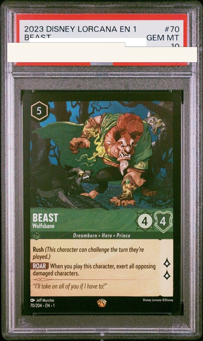 Sanitized PSA 10 slab of Beast – Wolfsbane (70/204); certification number and barcodes redacted
