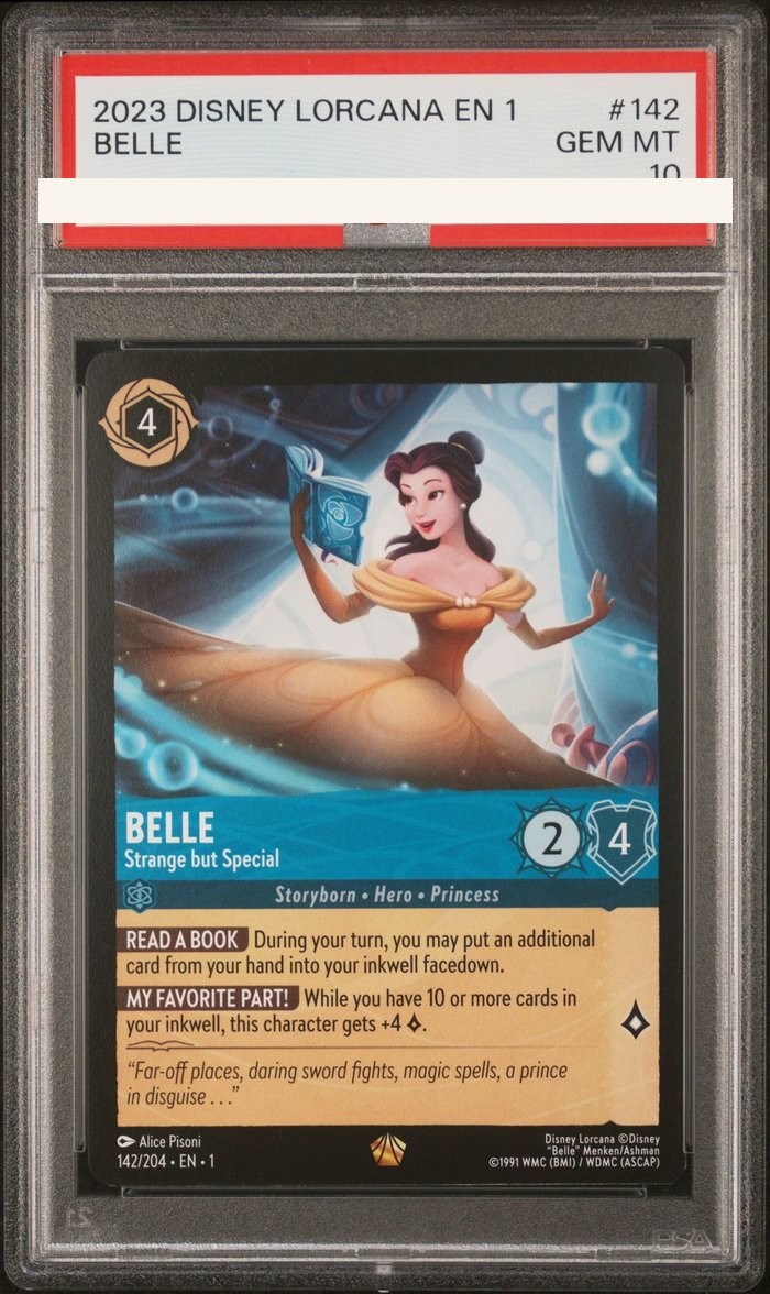 Sanitized PSA 10 slab of Belle – Strange but Special (142/204); certification number and barcodes redacted