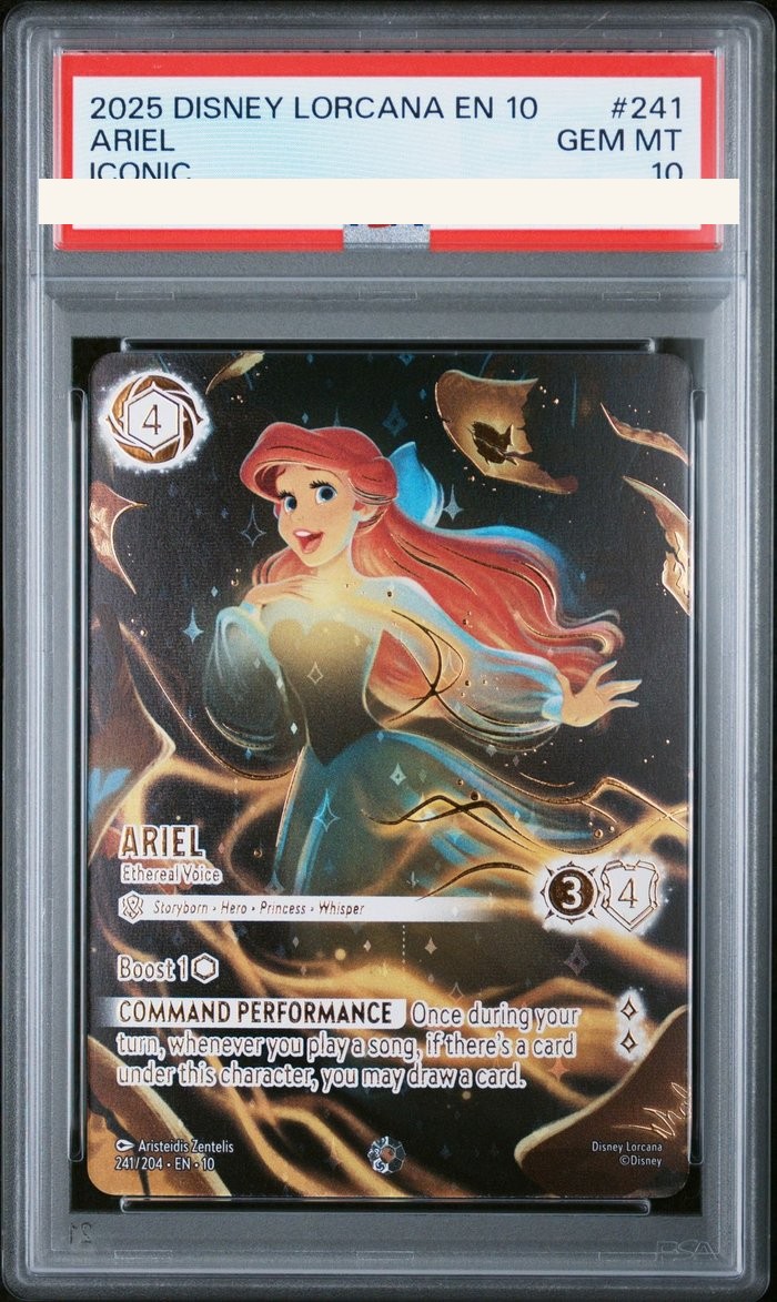 Sanitized PSA 10 slab of Ariel – Ethereal Voice (241/204); certification number and barcodes redacted